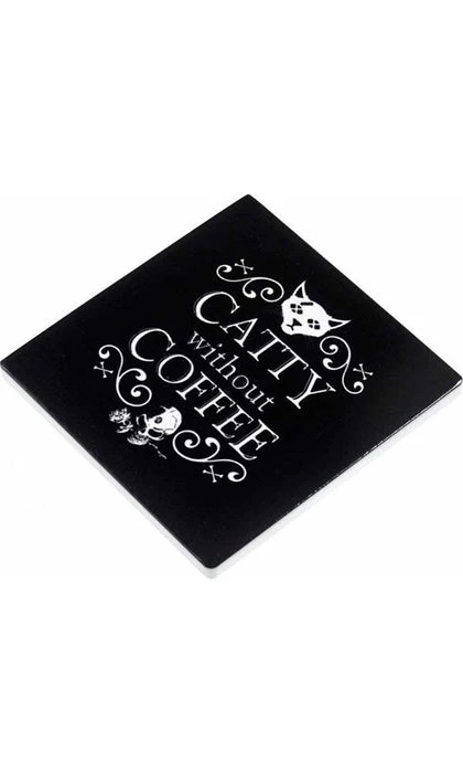 New 👍 ALCHEMY GOTHIC Cats Catty Without Coffee | CERAMIC COASTER ❤️ 4 New 👍 ALCHEMY GOTHIC Cats Catty Without Coffee | CERAMIC COASTER ❤️ - Image 2