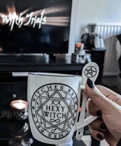 Cheap 🔥 ALCHEMY GOTHIC Gothic Homewares Hexy Witch | MUG AND SPOON SET* 🔥