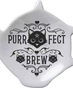 Cheap ❤️ ALCHEMY GOTHIC Gothic Homewares Purrfect Brew | TEABAG DISH 🎉