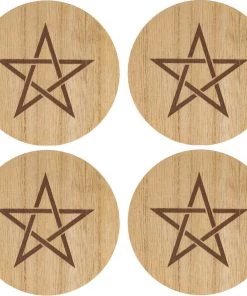Cheap 😉 GOTHIC GIFTS Pentacles & Pentagrams Engraved Pentagram | COASTER SET 👍