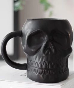Deals 🔔 GOTHIC GIFTS Gothic Homewares Matte Black | SKULL MUG ❤️