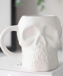 Flash Sale ✨ GOTHIC GIFTS Gothic Homewares Matte White | SKULL MUG 😍