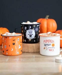 Flash Sale 😉 GOTHIC GIFTS Bats Orange 🦇 Halloween Print | ENAMEL MUG 🔔 -Kitchen Sales Store gothic gifts orange halloween print enamel mug 3 53171fc4 845c 432e 8324 c71fe4e02f6e 700x700