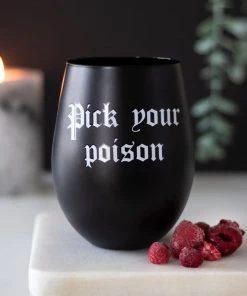 Hot Sale 😀 GOTHIC GIFTS Gothic Homewares Pick Your Poison | STEMLESS WINE GLASS ✨ -Kitchen Sales Store gothic gifts pick your poison stemless wine glass 4 3d6198b3 0ce4 4e82 adbf 299455233f3d 700x700