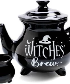 Brand new 🌟 HOMEWARES Gothic Homewares Witches' Brew Cauldron | TEA SET 🛒