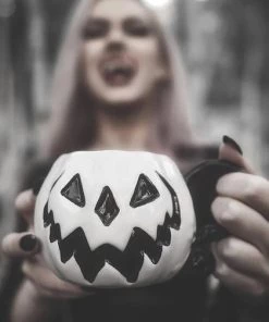 Budget 🌟 LIVELY GHOSTS Gothic Homewares Haunted Hallows [White Pumpkin] | MUG [LIMITED] 🥰