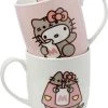 Promo 💯 Cats Hello Kitty & Pusheen | PORCELAIN MUGS [Set Of 2] 🤩 -Kitchen Sales Store pusheen hello kitty pusheen porcelain mugs set of 2 1 f7696fd6 ebe3 4e2c 9193 28956ed867fb 700x700