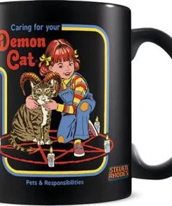 Budget 🎉 STEVEN RHODES Cats Demon Cat [Black] | COFFEE MUG ⌛
